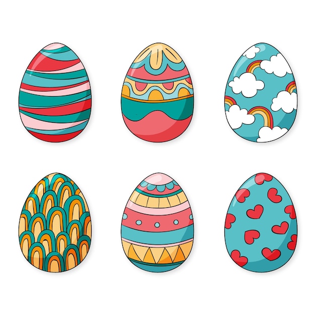 Premium Vector | Colorful hand drawn decorative easter eggs collection