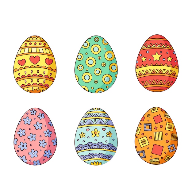 Free Vector | Colorful hand drawn decorative easter eggs collection