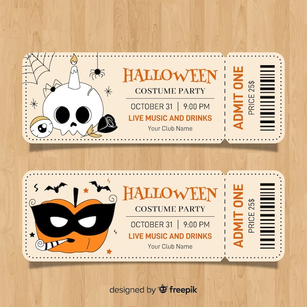 Halloween Party Ticket Templates Free Printable Templates