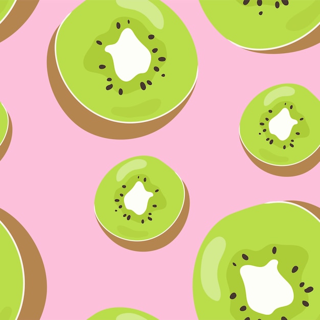 Colorful hand drawn kiwi pattern Vector | Free Download