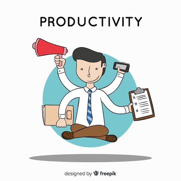 Free Vector Colorful hand drawn productivity concept
