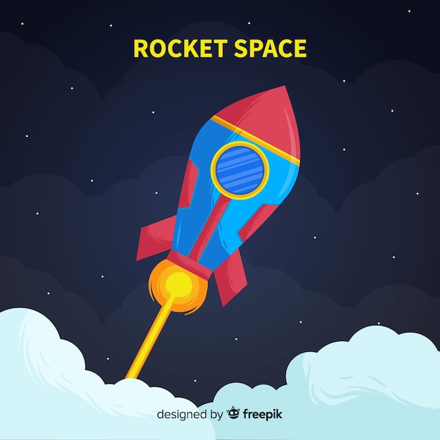 Free Vector | Colorful hand drawn rocket