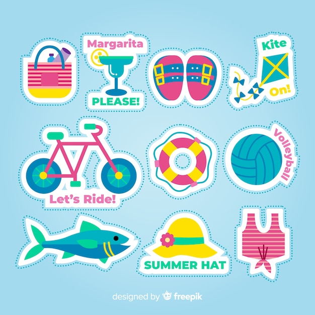 Download Free Colorful Hand Drawn Summer Sticker Collection Free Vector Use our free logo maker to create a logo and build your brand. Put your logo on business cards, promotional products, or your website for brand visibility.