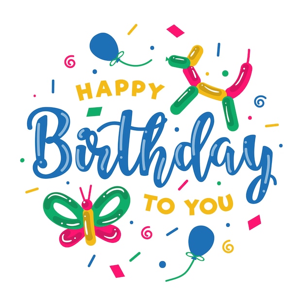 Free Vector | Colorful happy birthday concept