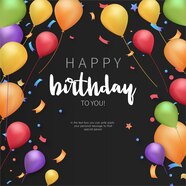 Free Vector Colorful Happy Birthday Greeting Card Template