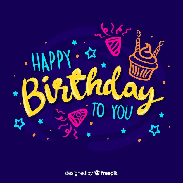 Free Vector | Colorful happy birthday lettering