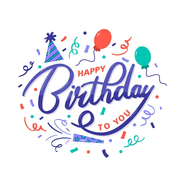 Premium Vector | Colorful happy birthday to you greeting