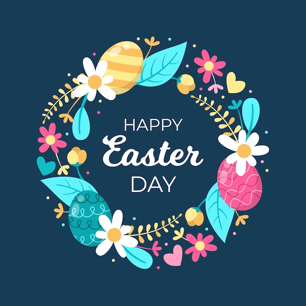 Free Vector | Colorful happy easter day concept