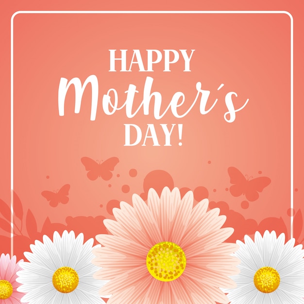 Premium Vector Colorful Happy Mothers Day Card Template