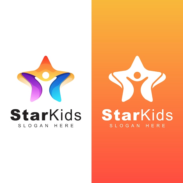 Download Free Colorful Happy Star Kids Logo Child Dream Logo Kids Reach Star Use our free logo maker to create a logo and build your brand. Put your logo on business cards, promotional products, or your website for brand visibility.