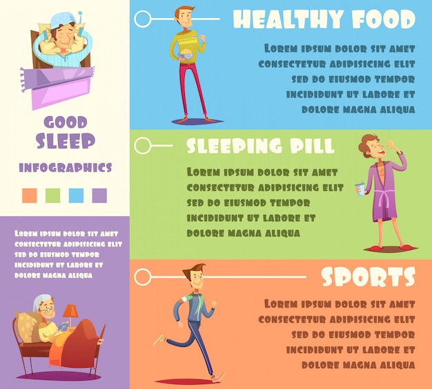 Colorful healthy life infographics | Free Vector