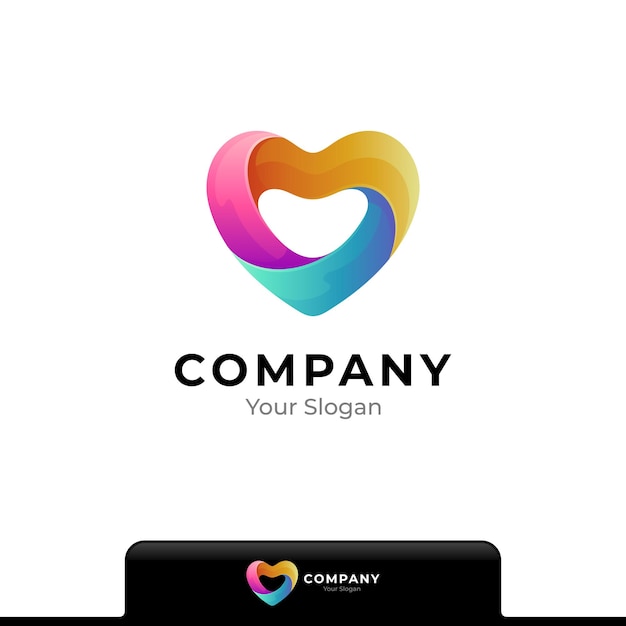 Premium Vector | Colorful heart logo template