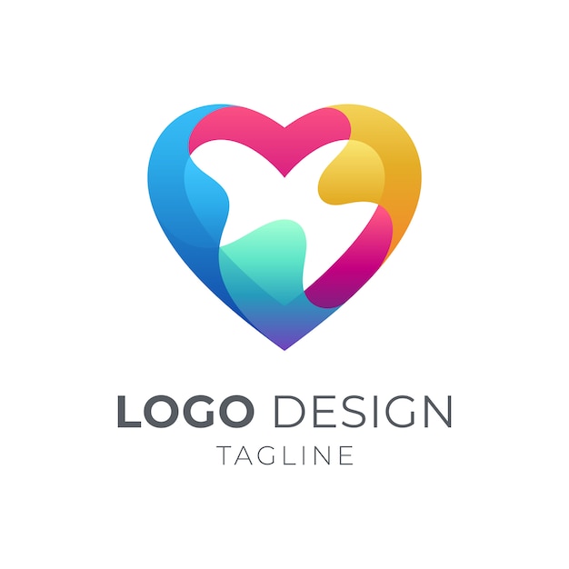 Download Free Colorful Heart Love Logo Design Premium Vector Use our free logo maker to create a logo and build your brand. Put your logo on business cards, promotional products, or your website for brand visibility.