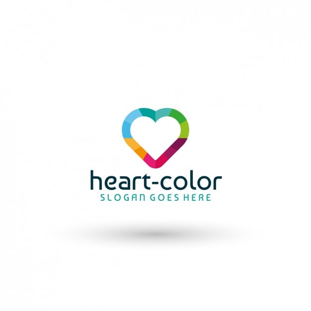 Colorful Heart Shaped Logo Template Vector | Free Download