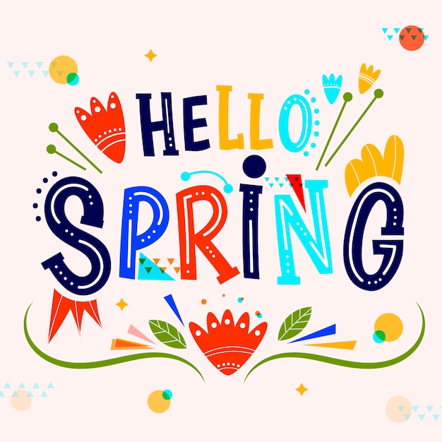 Free Vector | Colorful hello spring lettering