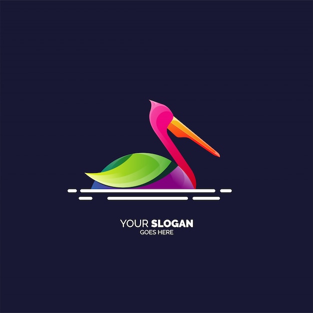 Premium Vector | Colorful heron logo template