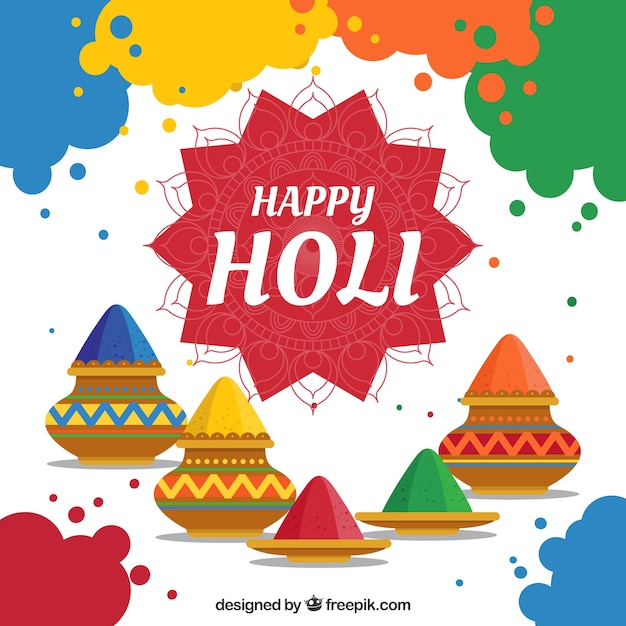 Free Vector | Colorful holi background in flat style