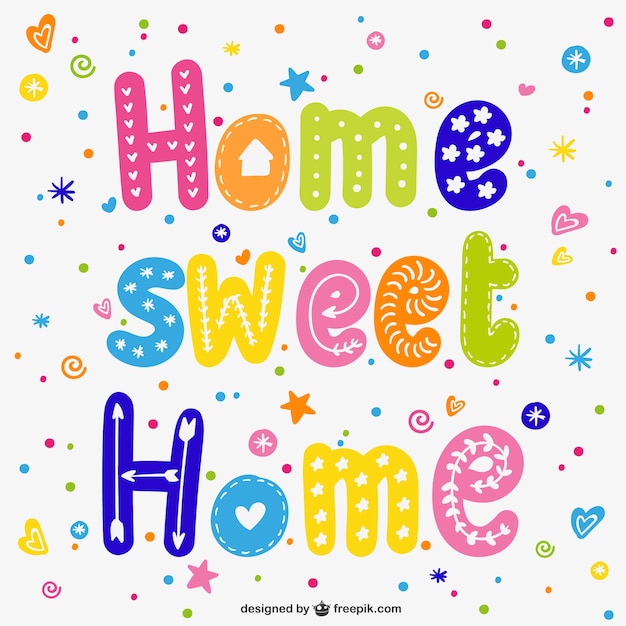 Download Colorful home sweet home | Free Vector