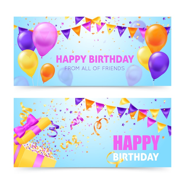 Download Birthday Banner Vectors, Photos and PSD files | Free Download