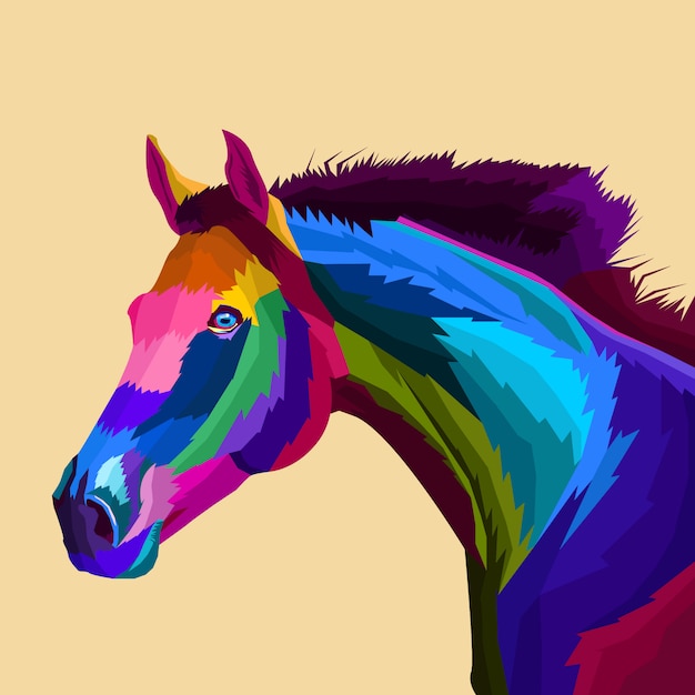 Premium Vector | Colorful horse pop art vector