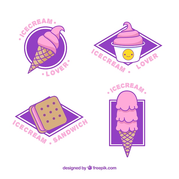 Download Free Colorful Ice Cream Logo Collection Free Vector Use our free logo maker to create a logo and build your brand. Put your logo on business cards, promotional products, or your website for brand visibility.