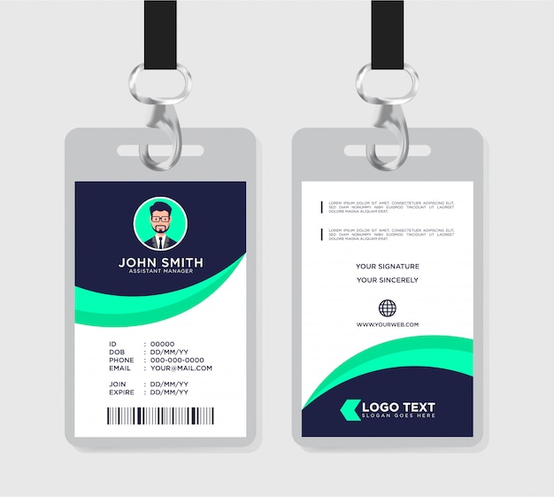 Premium Vector | Colorful id card template