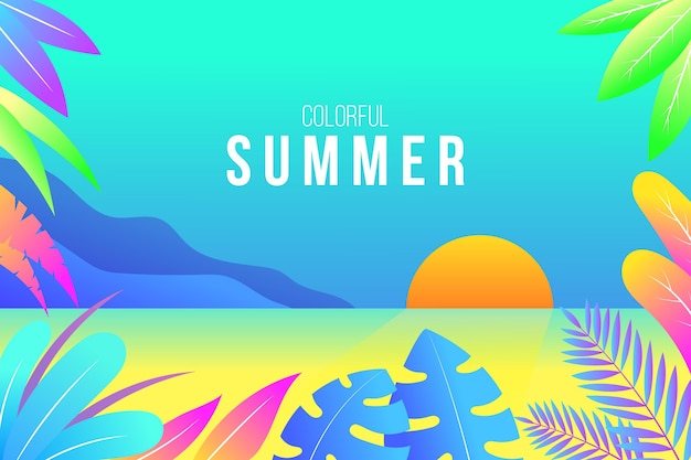 Free Vector Colorful Illustrated Summer Wallpaper