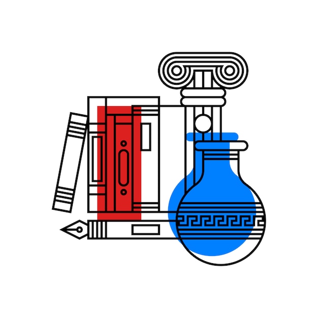 Colorful illustration about history Premium Vector