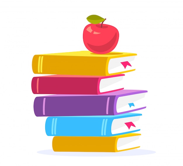 Premium Vector | Colorful illustration of close up stack of books with ...