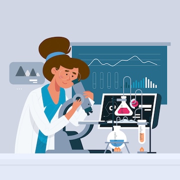 Free Vector | Colorful illustration of a female scientist