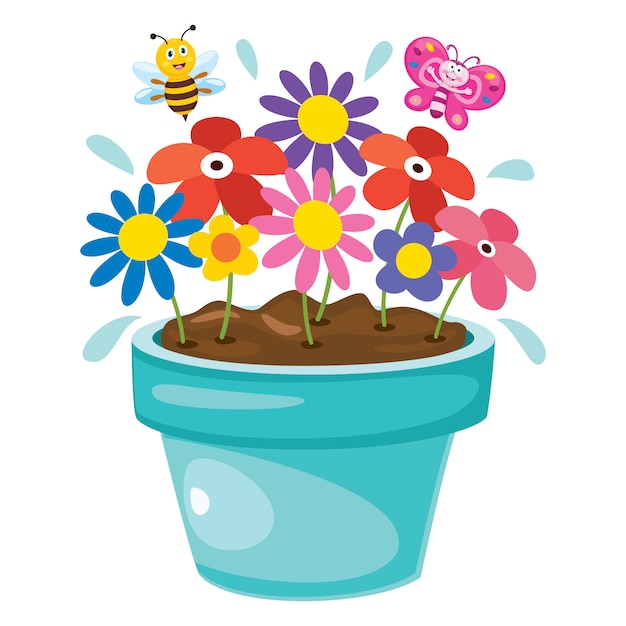 Download Colorful illustration of flower pot | Premium Vector