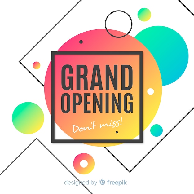 Colorful inauguration composition with flat design Free Vector