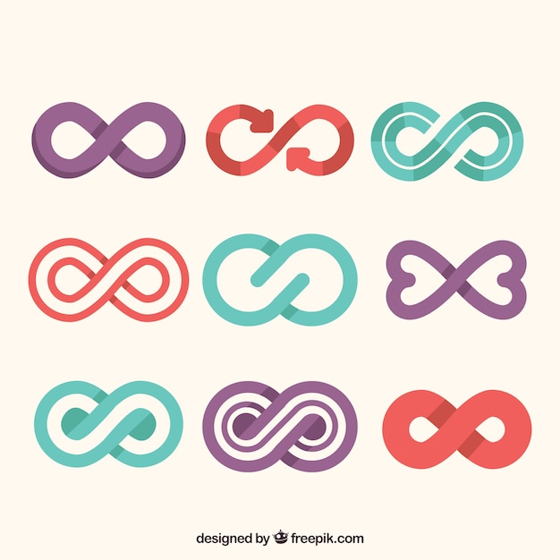 Colorful infinity symbol collection | Free Vector