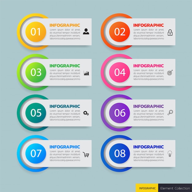 Premium Vector Colorful Infographic Banner 10 Options Template
