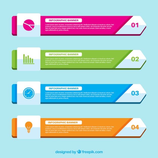 Colorful Infographic Banners Collection Vector Free Download 1291