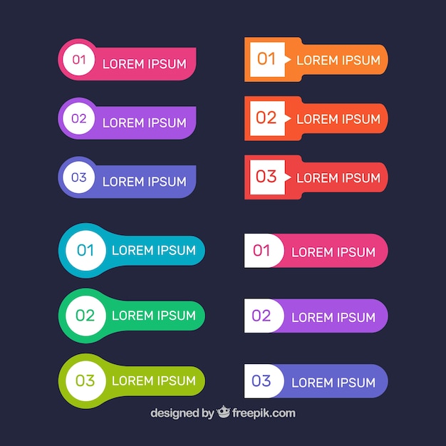 Free Vector Colorful Infographic Banners 7210