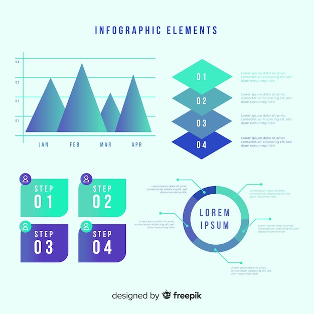 Free Vector Colorful Infographic Elements Collection