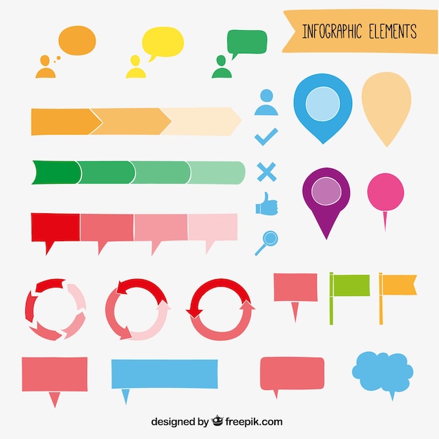 Download Colorful infographic elements in hand drawn style Vector ...