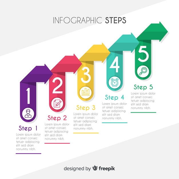 Free Vector | Colorful infographic steps concept