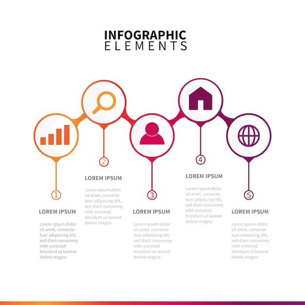 Premium Vector | Colorful Infographic Steps With Icons