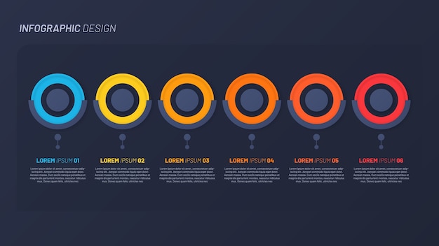 Premium Vector Colorful Infographic Template 6 Steps 6068