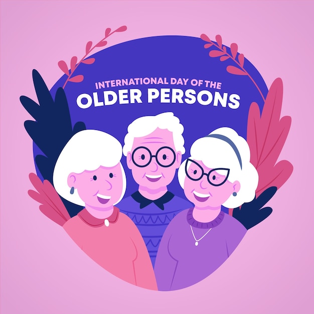 Free Vector | Colorful international day of the older persons illustration