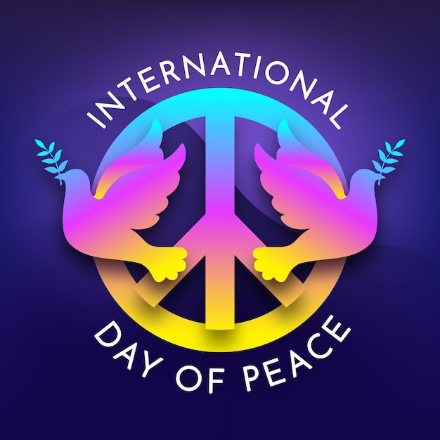 Free Vector Colorful international day of peace