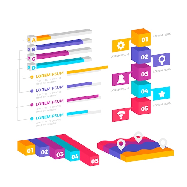 Download Free Colorful Isometric Infographic Collection Free Vector Use our free logo maker to create a logo and build your brand. Put your logo on business cards, promotional products, or your website for brand visibility.
