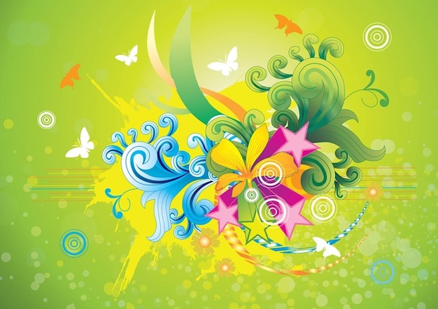 Download Colorful Joyful Floral vectors Vector | Free Download