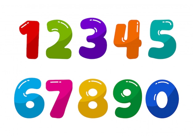 Premium Vector | Colorful kids font numbers from 1 to 0. illustration