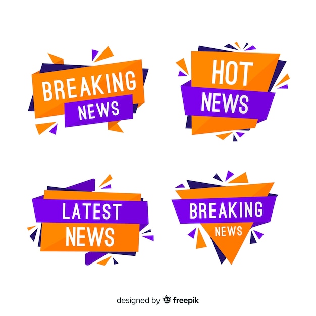 Free Vector | Colorful latest news banners