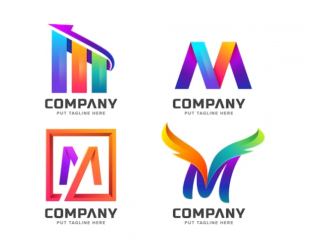 Download Free Colorful Letter Initial M Logo Collection Premium Vector Use our free logo maker to create a logo and build your brand. Put your logo on business cards, promotional products, or your website for brand visibility.