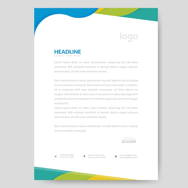 Colorful letterhead design | Premium Vector