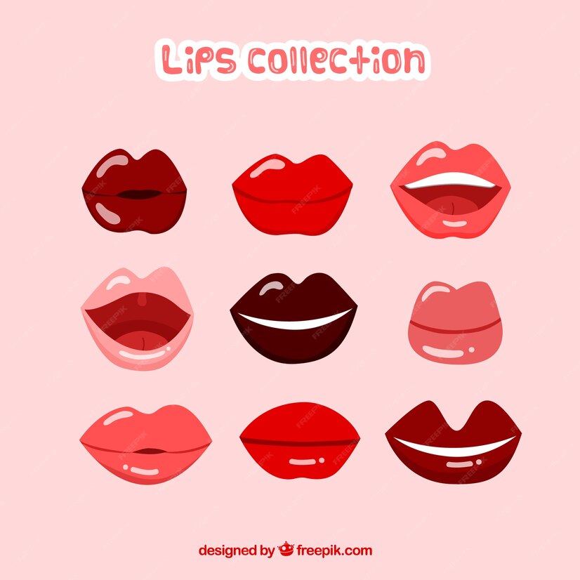 Free Vector | Colorful lips collection with flat design